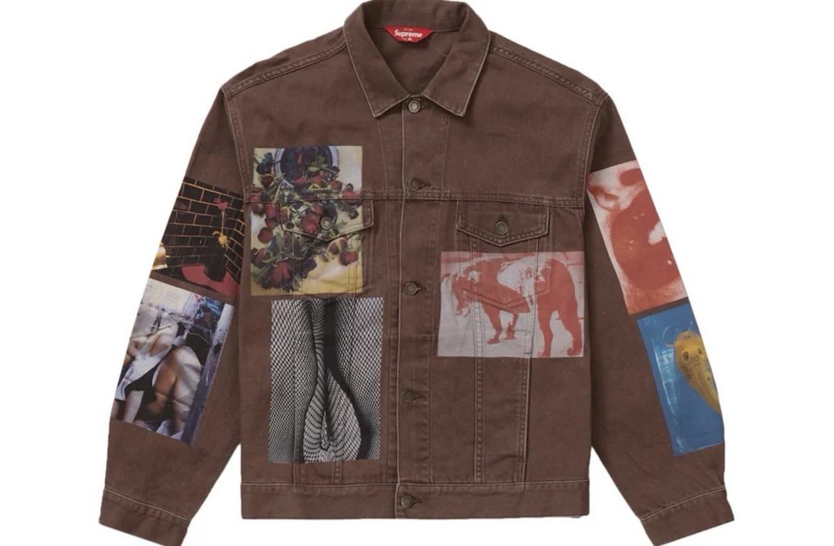 Daidō Moriyama Denim Trucker Jacket NWT Supreme Daido Moriyama Photo Print Denim Trucker Jacket Brown