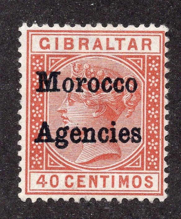 Great Britain Offices in Morocco 1898 40c orange brown Overprint, Scott 5 MNG