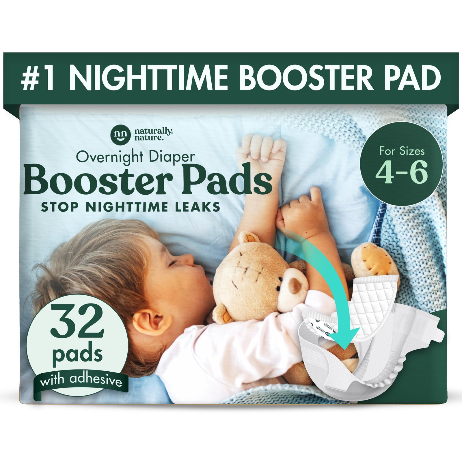 Booster Pads, Stops Overnight Leaking, Diaper Liners For Tod