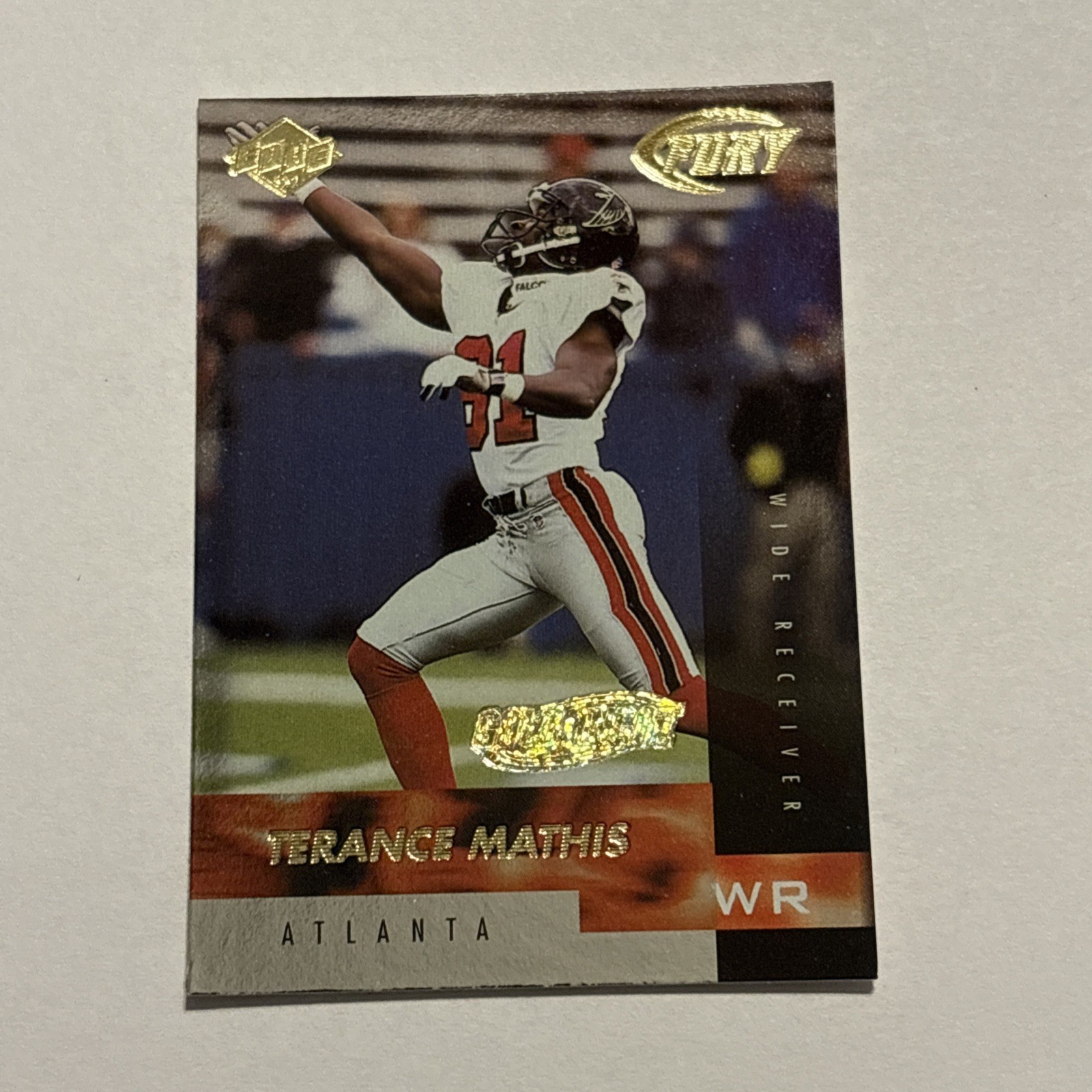 Terance Mathis 1999 Collector's Edge Fury Gold Ingot Parallel #93 Falcons