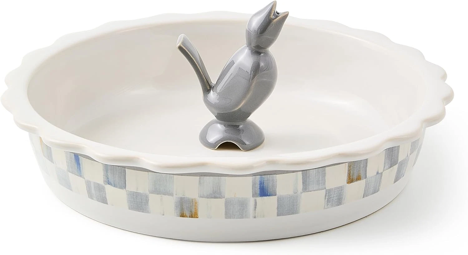 Gray-White Check Pie Plate with Bird for Baking & Serving
Opens in a new window or tab
