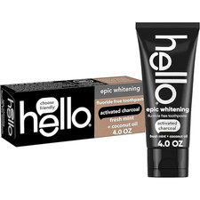 Hello Oral Care Activated Charcoal Teeth Whitening Fluoride Free Toothpaste,4 Oz