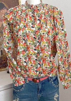 Lily & Me Flora May flower  Bluse Langarm white size: 38/ M Neu