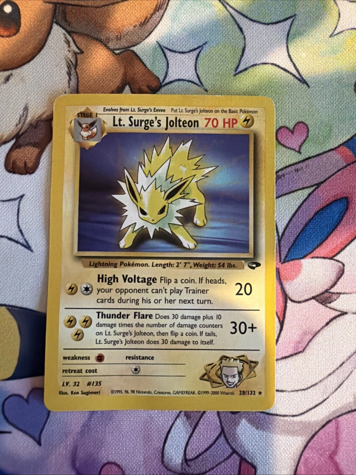 Nintendo Lt. Surge's Jolteon 28/132 Gym Challenge Rare Unlimited English 1999