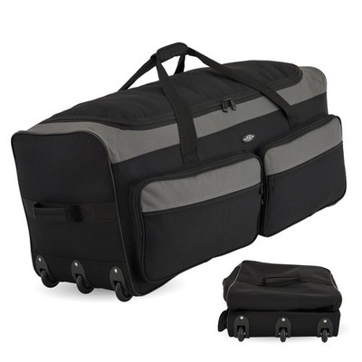 Travelers Club 36'' Asgard 3-Wheel Rolling Duffel Bag, Black