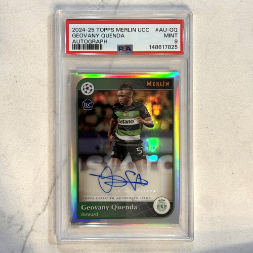 2024-25 Topps Merlin Chrome Geovany Quenda Rookie Refractor Auto Rc PSA 9