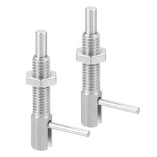 2 Pcs Retractable Indexing Plunger Pin, Stainless M8 Spring Plunger with Nut