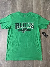 NHL St. Louis Green Print Short Sleeve Basic T Shirt Mens Size Medium 