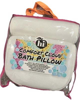 Bath Pillow- Comfort Cloud White - Soft, Supportive Spa Cushion