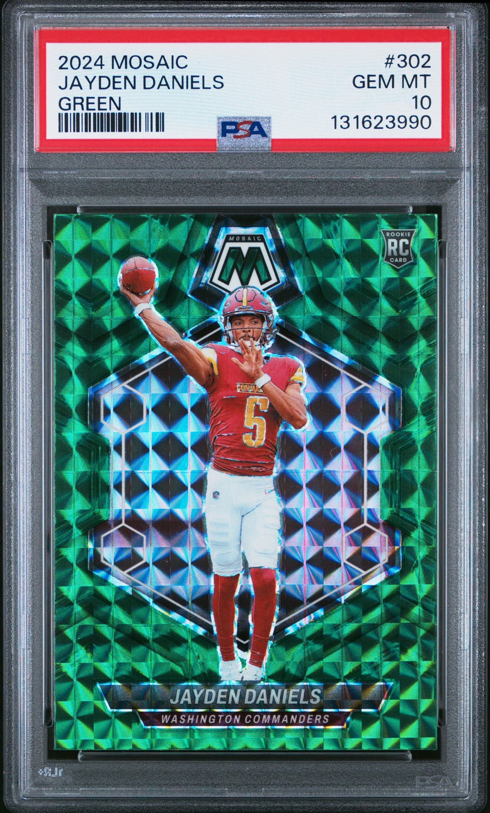 2024 Panini Mosaic #302 Jayden Daniels Mosaic Green RC PSA 10