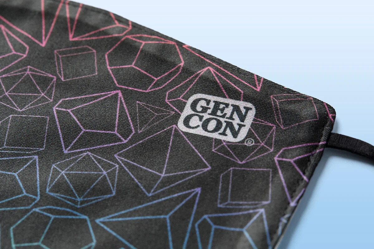 Gen Con 2021 Rollacrit Official Face Masks Washable Reusable Dice Rainbow Lot x2