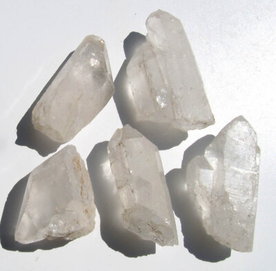 Bergkristall Spitzen Natur gross, 5 Spitzen, zusammen 322 g  (B50s)
