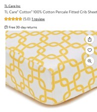 TL Care Cotton 100 Cotton Percale Fitted Crib Sheet