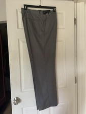 JF J. Ferrar Men's Size 36 X 32 Straight Dress Pants Gray Flat Front