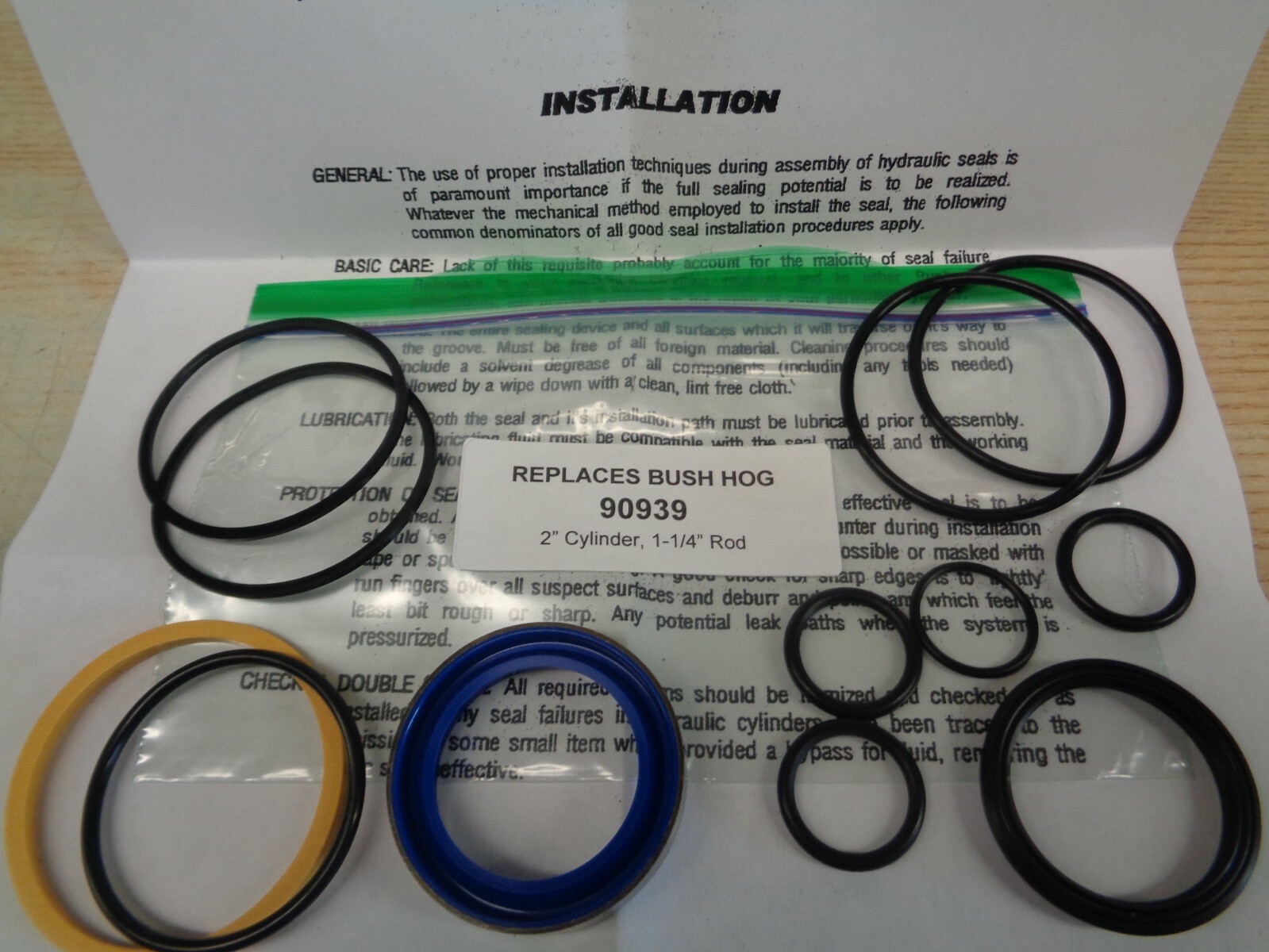 90939 Bush Hog replacement seal kit (2" cylinder with 11/4" ROD) also
