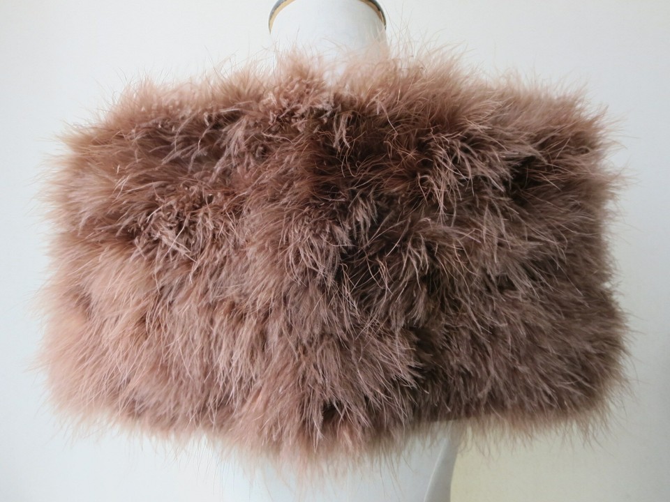 Real Ostrich Feather Fur Shrug Cape Bride Wedding Party Shawl Wrap ...