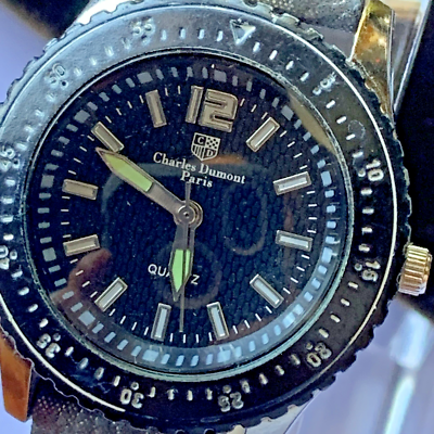 Charles Dumont Paris Ladies Sport watch black bezel face new