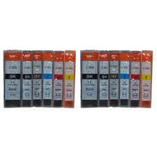 12x Drucker patrone für Canon PIXMA MG6150 TINTE-Patrone inkl. grau CLI526-GY