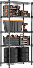 M MZG Heavy Duty 5 Tier Shelves 14*24*63" Storage Rack Metal Wire Shelving Black