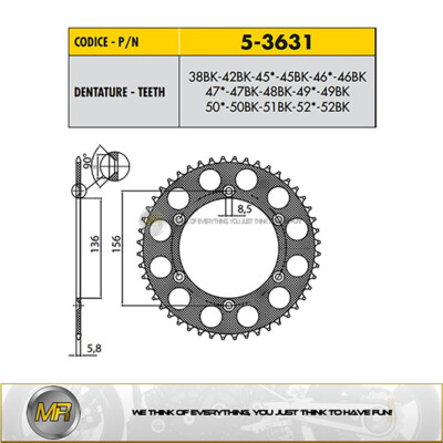 SHERCO SE-R 300 VON 2013 BIS 2018 ERGAL KRONE SCHWARZ SUNSTAR SCHRITT 520 - 51 ZÄHNE