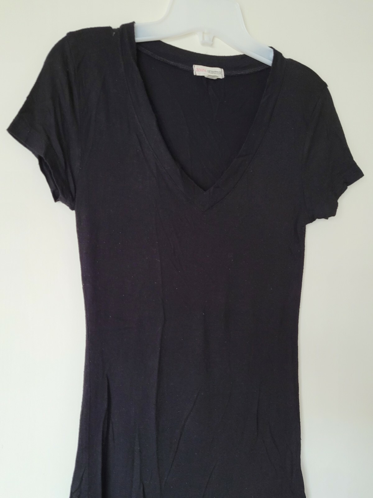 Zeana Outfitters Basic Solid Black V Neck Short S… - image 5