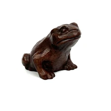 Vintage Hand Crafted Wood Toad Red Hill Manufacturing Tabletop Desktop Art