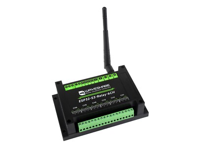 Waveshare Industrial 6-Channel ESP32-S3 WiFi Relay Module, WiFi/Bluetooth /RS485
