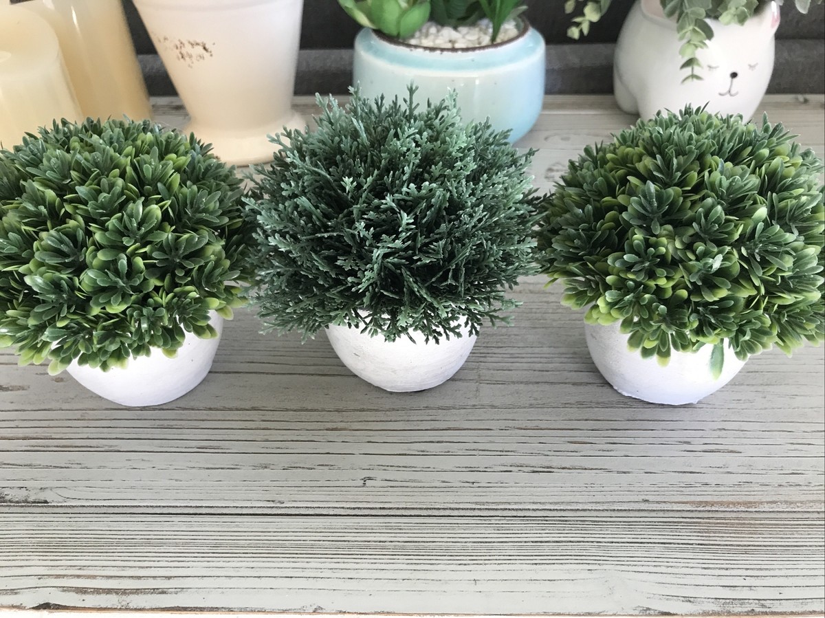 Mini Artificial Potted Plants Plastic Green Grass Small Faux Artificial  Plant