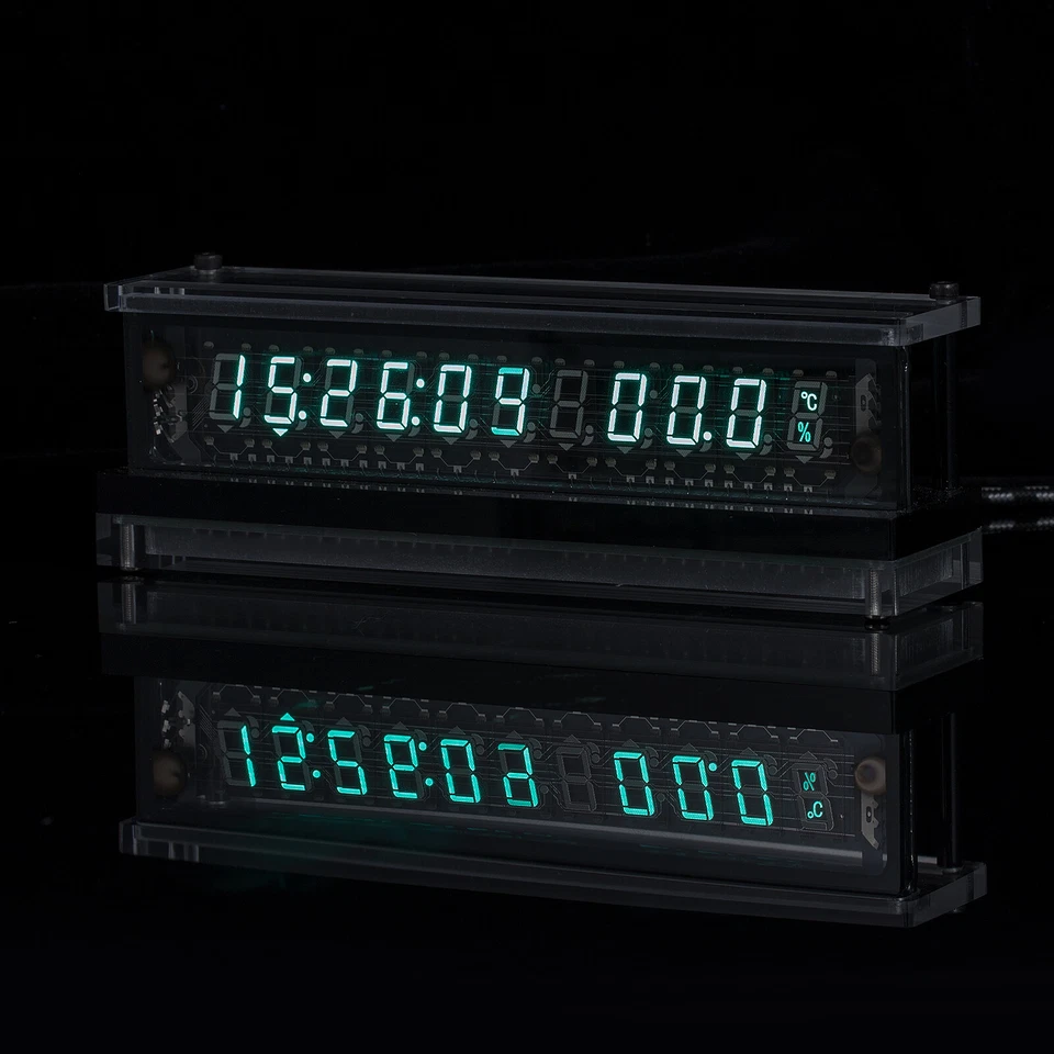 Retro VFD Tube Clock Large Display Home Desktop Decor Clock Ref Nixie Tube Era - Image 2 of 4