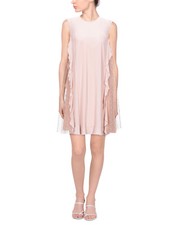 RRP€555 RED VALENTINO Trapeze Dress IT36 US0 UK4 XXS Pink Silk Blend Ruffles 