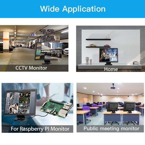 14inch Monitor 4:3 w/ HDMI/VGA/AV/BNC Input Speakers Remote for Security Cameras - Picture 8 of 9