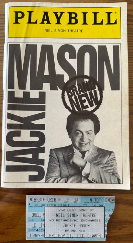Jackie Mason Brand New Playbill Neil Simon Theatre w/Ticket May 31, 1991