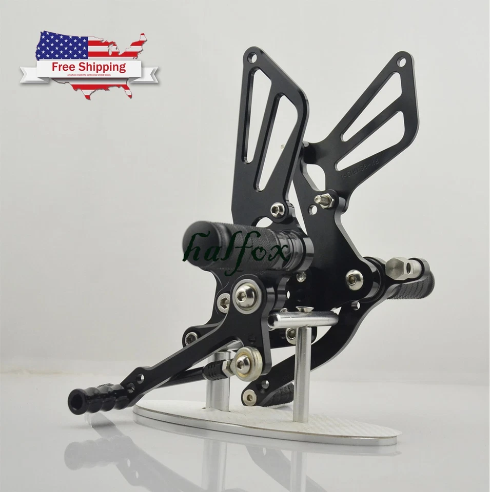 US Black Rearsets Footpegs Rearset For Suzuki Gsxr 600/750 00-05 GSXR1000 01-04 - Image 3 of 4