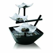 Tabletop Water Fountain Indoor Waterfall Zen Relaxation Tranquil Spring Garden