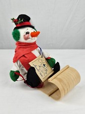 Annalee Doll 7" Snowman on Toboggan 1993 Made in the USA