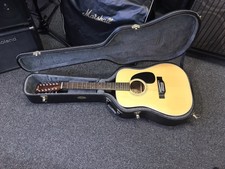 Fender F55-12 String Dreadnought Acoustic Guitar Made In Japan 1978 W/ Tkl Case