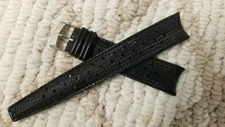 Stylecraft 11319 vintage Black Rubber curve 19mm Swiss TYPE Divers watch strap