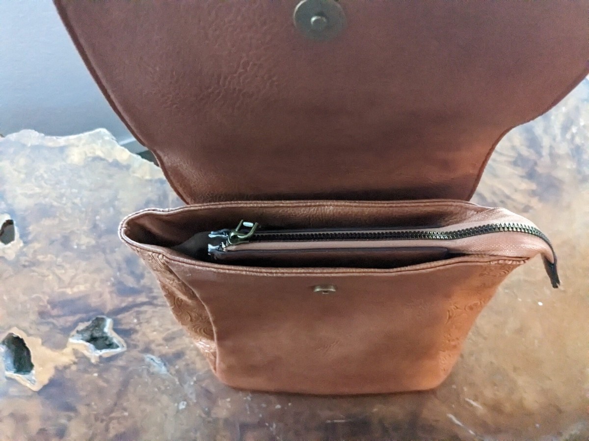 Elegant Brown Leather Backpack-Darcy Marks London Darcy Marks London Faux Leather Brown Backpack | eBay main image 2