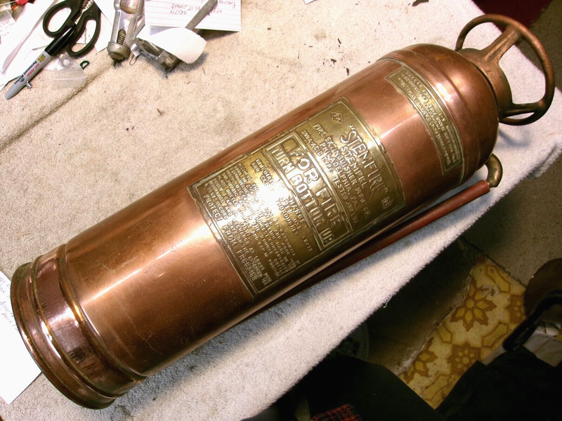Vintage Empty Stemfire 2 1/2 Gallon soda-acid fire extinguisher
