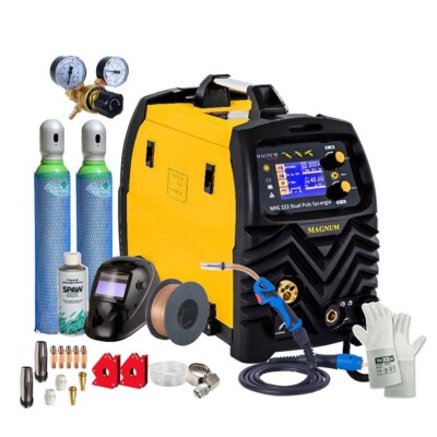Schweißgerät LCD DUAL PULSE MIG/MAG/MMA/WIG Lift/MCU/Synergie/CuSi3/VRD MIG 222