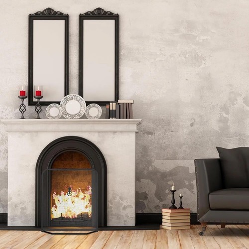 OptiProducts® Black Fire Guard Screen for Fireplace Log Burner Safety - Picture 3 of 6