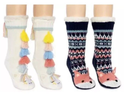 Jane Bleecker Slipper Socks Critter Pack in Unicorn and Fox