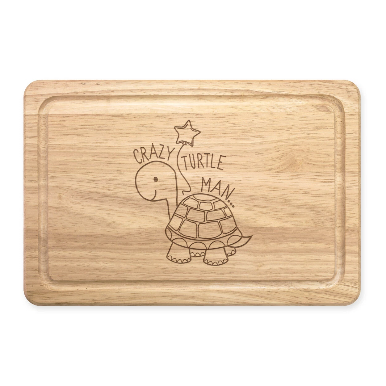 Crazy Turtle Man Rectangular Cutting Board Animal Joke Father Day Funny