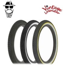VINTAGE LOWRIDER BICYCLE WIRE BEAD TIRE 16" X 1.75" SMALL MINI BRICK TREAD.