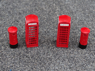 1:76 OO Stärke handbemalt Telefonbox & Postfach 2 von je (Set-Nr. 7)