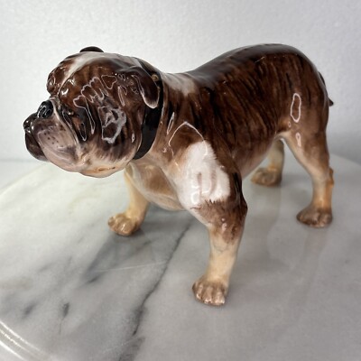 RARE Royal Doulton Bulldog HN1046 Standing Brindle 8'' Porcelain Large EUC