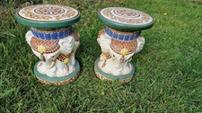 Vintage Ceramic Elephant Large Garden Plant Stand. 1970s. One per Order. 