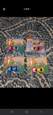 Kellogg's Tony the Tiger Mini Car Set 1998 Fast Food Cereal Premiums 4 Pack