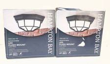 LOT OF 2 Hampton Bay 1000640737 Black Outdoor LED Flushmount New