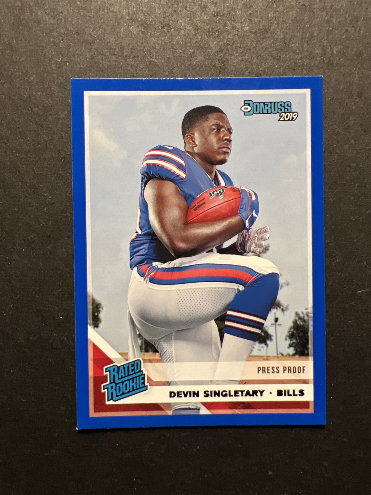 2019 Panini Donruss - Rated Rookie Devin Singletary #328 Press Proof Blue (RC)
